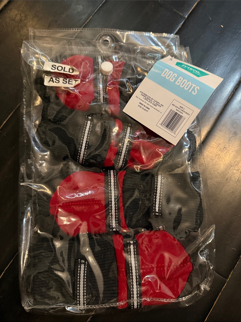 Dog Boots - Black & Red Reflective Pet Paw Protectors